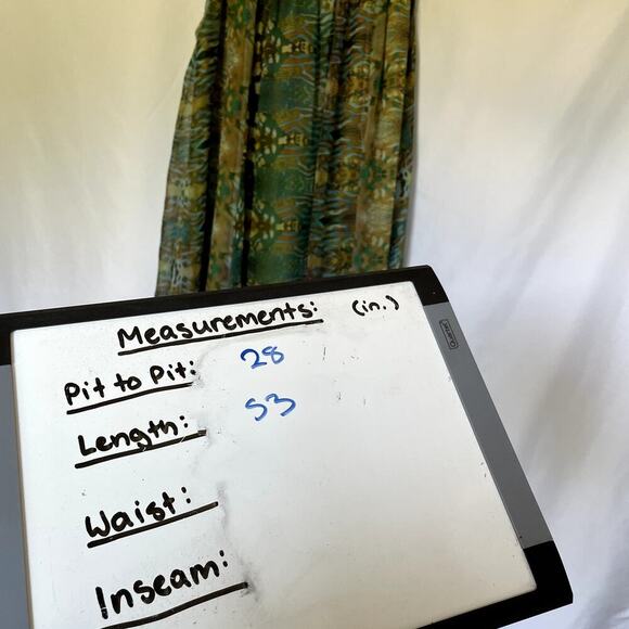 Halter neck green blue brown maxi dress modest women's size large flowy dress - Picture 4 of 7